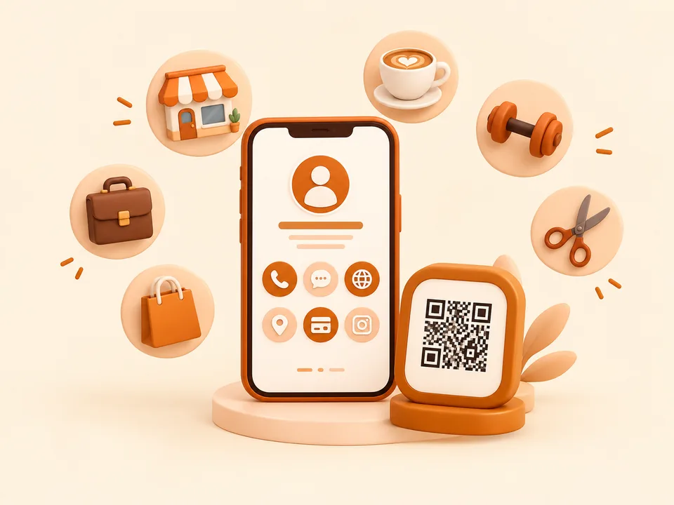 Custom Business & Digital Card QR by Scan2Grow